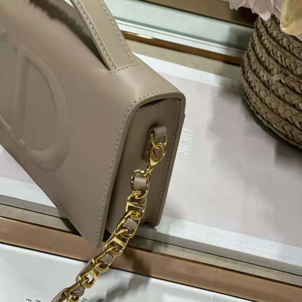 Dior Women CD Signature Mini Bag Powder Beige Calfskin with Embossed CD Signature - image 9