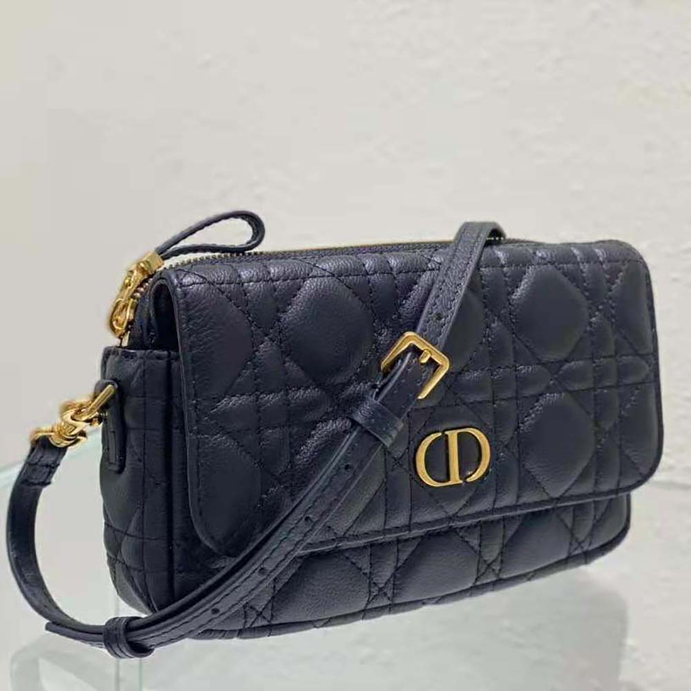 Dior Women Caro Pouch Black Supple Cannage Calfskin - image 5