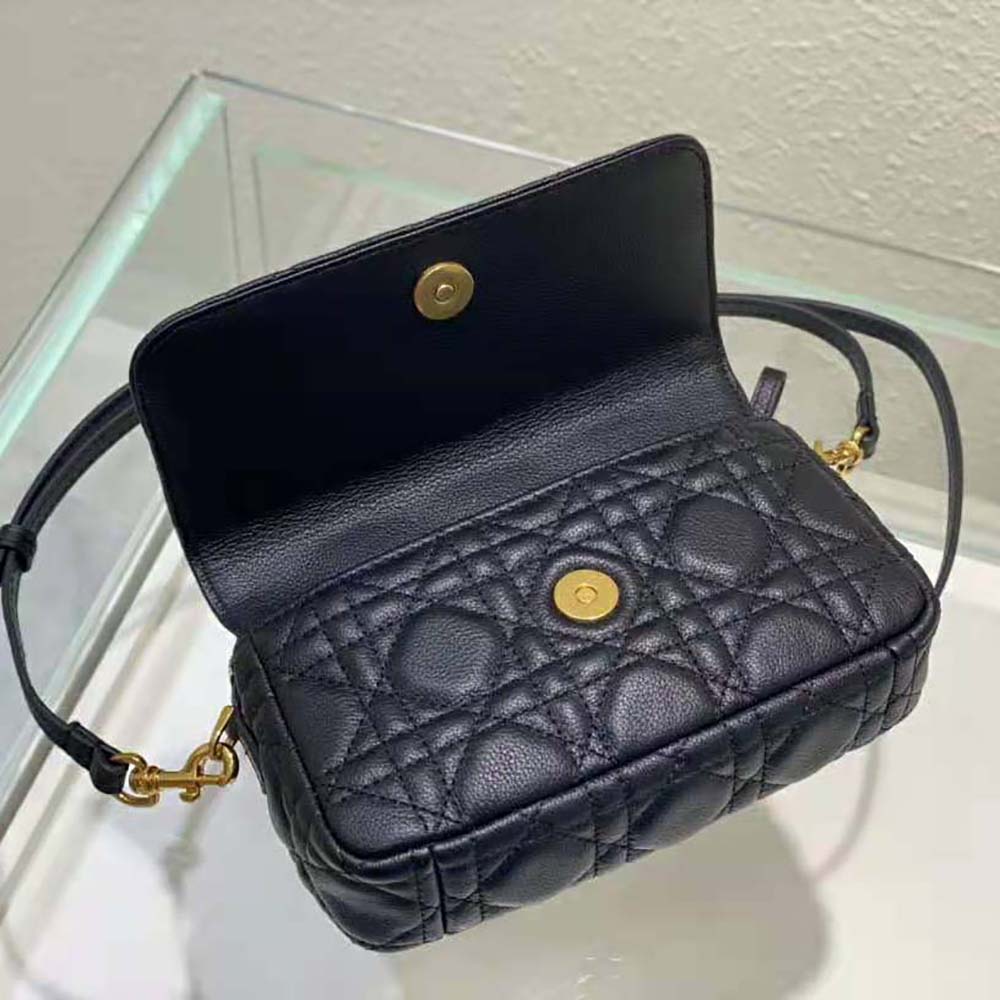 Dior Women Caro Pouch Black Supple Cannage Calfskin - image 8