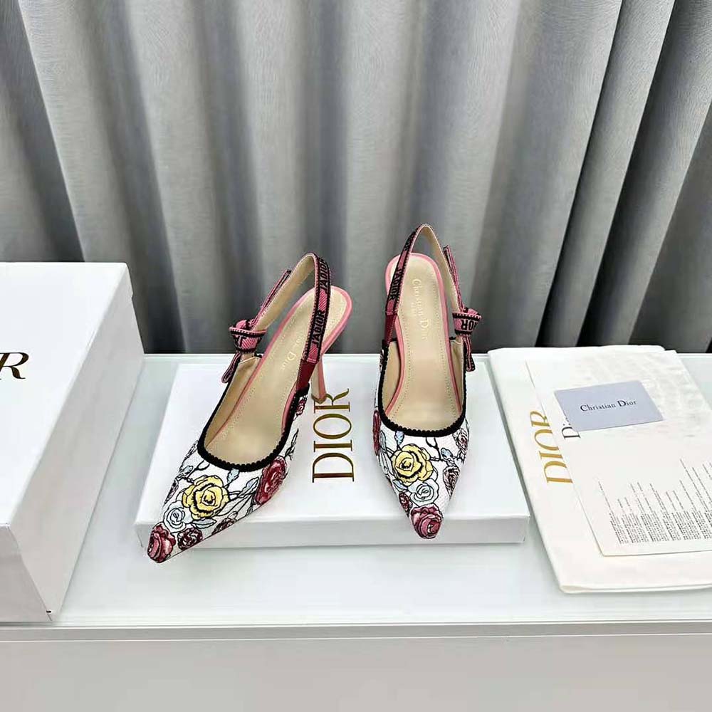 Rear angle showing adjustable slingback on Dior Women J’Adior Slingback Pump