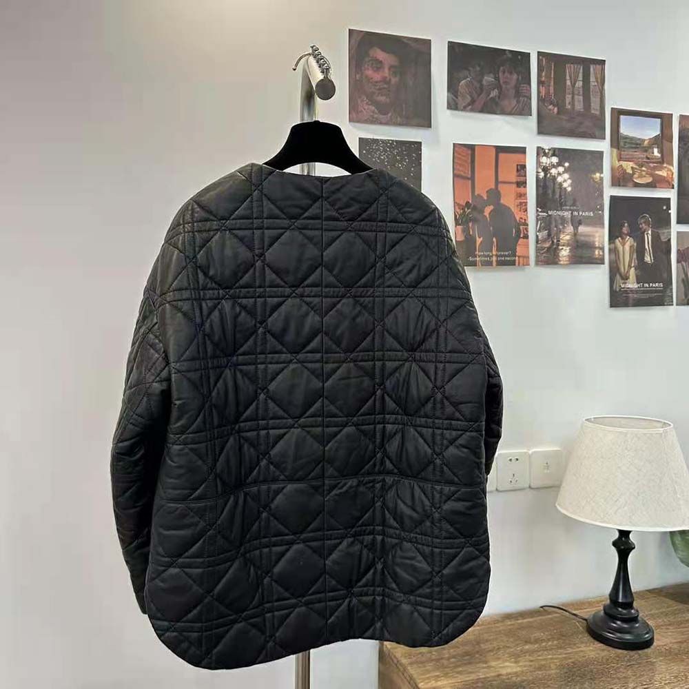 Dior Women Macrocannage Peacot Black Quilted Technical Taffeta - image 4