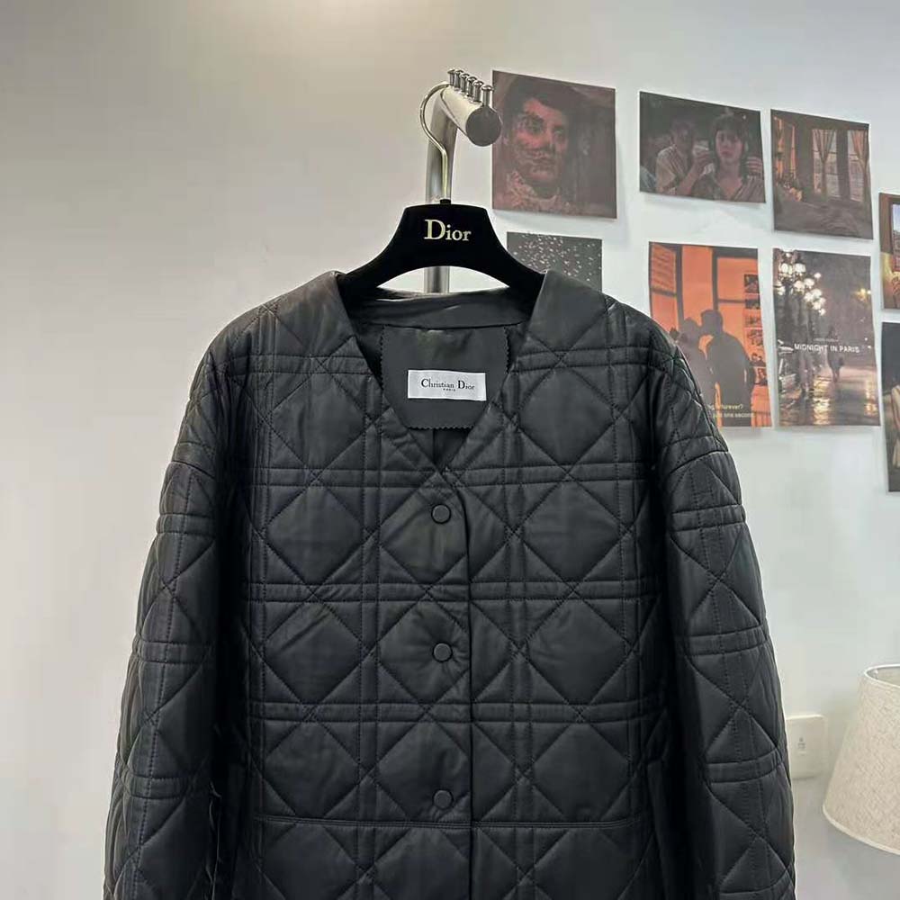 Dior Women Macrocannage Peacot Black Quilted Technical Taffeta - image 5
