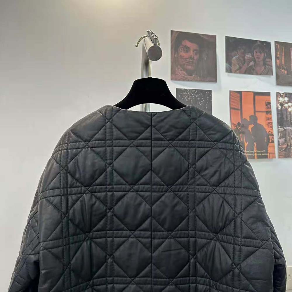 Dior Women Macrocannage Peacot Black Quilted Technical Taffeta - image 7