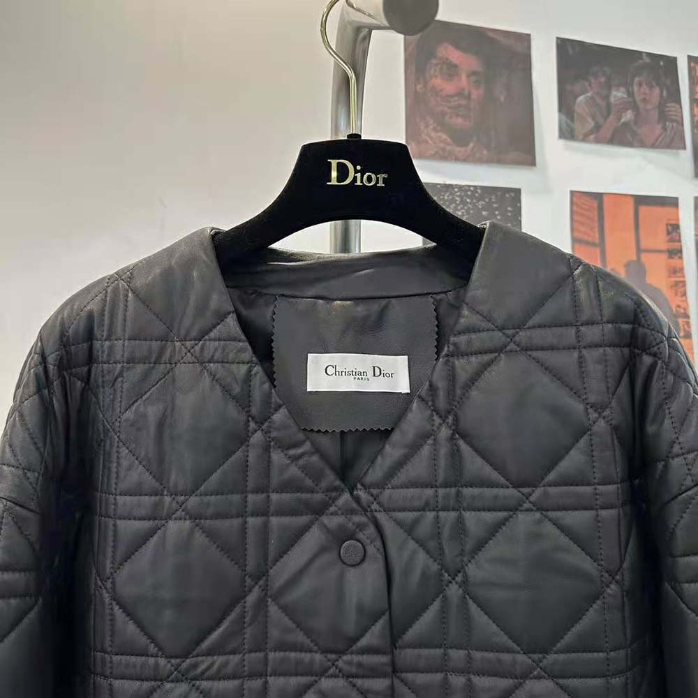 Dior Women Macrocannage Peacot Black Quilted Technical Taffeta - image 6