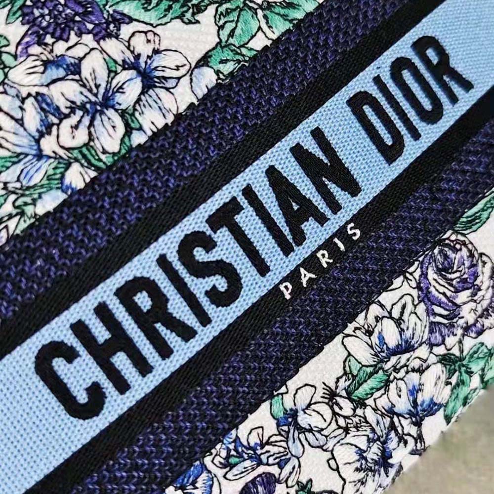 Dior Women Medium Lady D-Lite Bag White Multicolor Flowers Constellation Embroidery - image 9