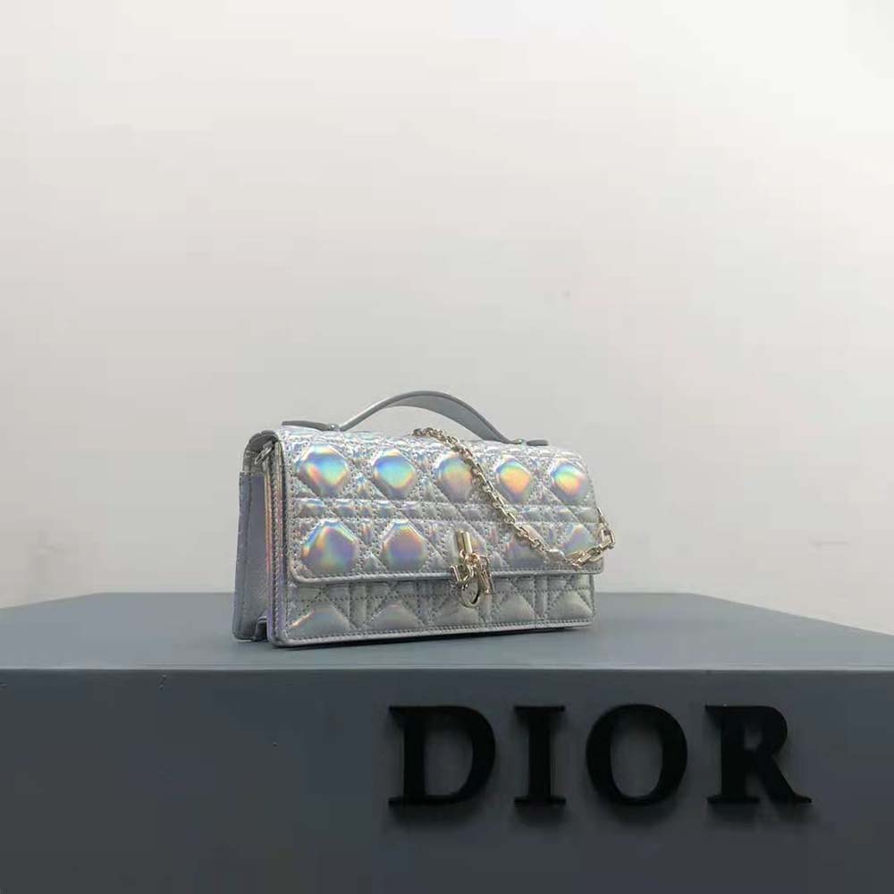 Side view showing compact silhouette of Dior Women Miss Dior Mini Bag
