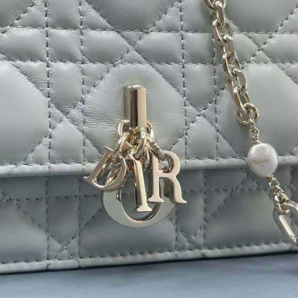 Dior Women Miss Dior Mini Bag Placid Blue Cannage Lambskin - image 7