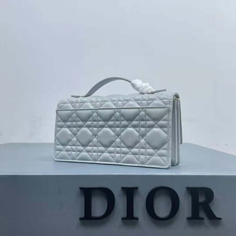 Dior Women Miss Dior Mini Bag Placid Blue Cannage Lambskin - image 4