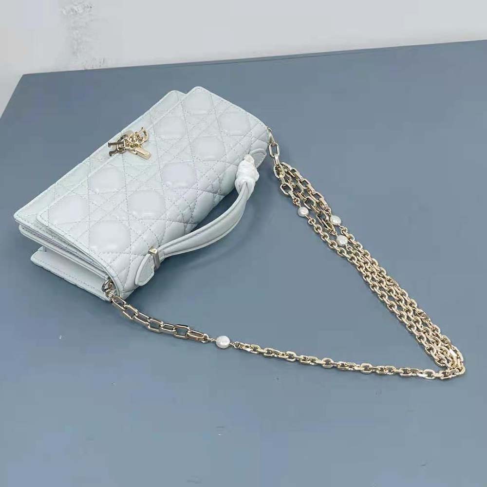 Dior Women Miss Dior Mini Bag Placid Blue Cannage Lambskin - image 5