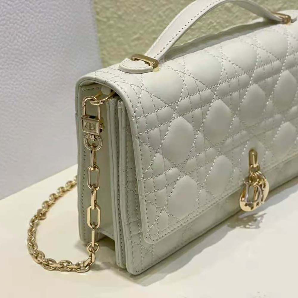 Dior Women Miss Dior Top Handle Bag Latte Cannage Lambskin - image 5