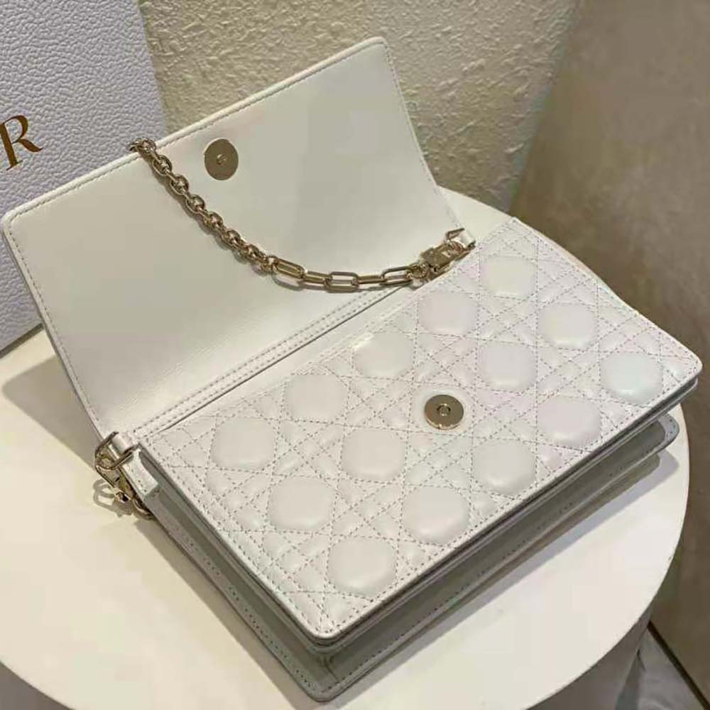 Dior Women Miss Dior Top Handle Bag Latte Cannage Lambskin - image 6
