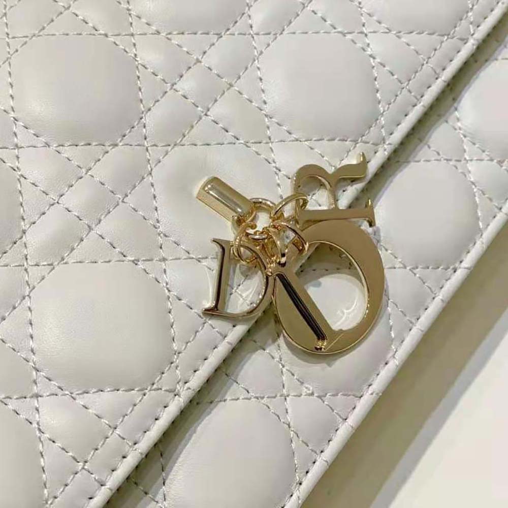 Dior Women Miss Dior Top Handle Bag Latte Cannage Lambskin - image 7