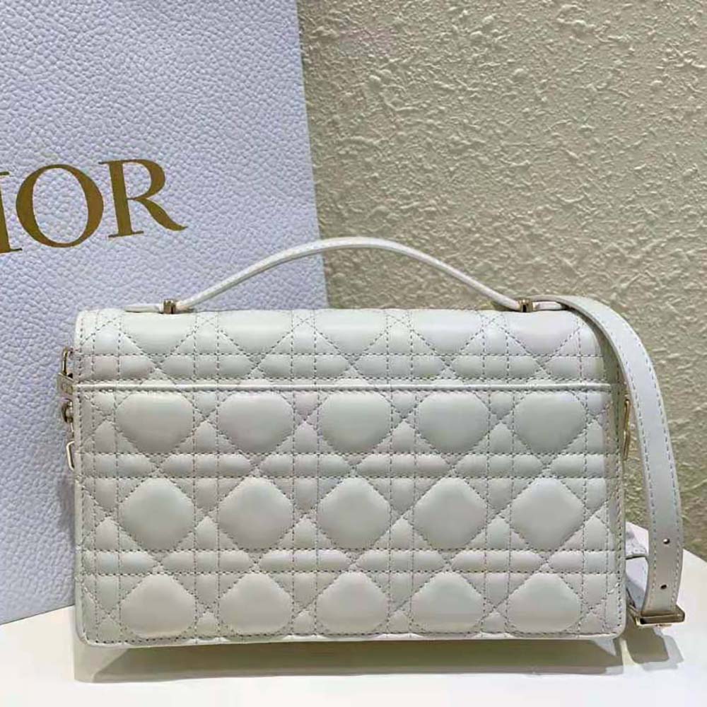 Dior Women Miss Dior Top Handle Bag Latte Cannage Lambskin - image 4