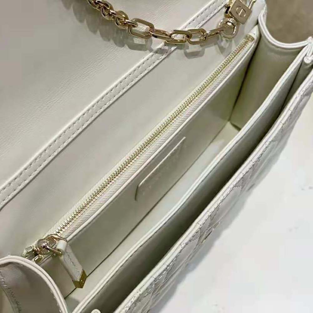 Dior Women Miss Dior Top Handle Bag Latte Cannage Lambskin - image 8