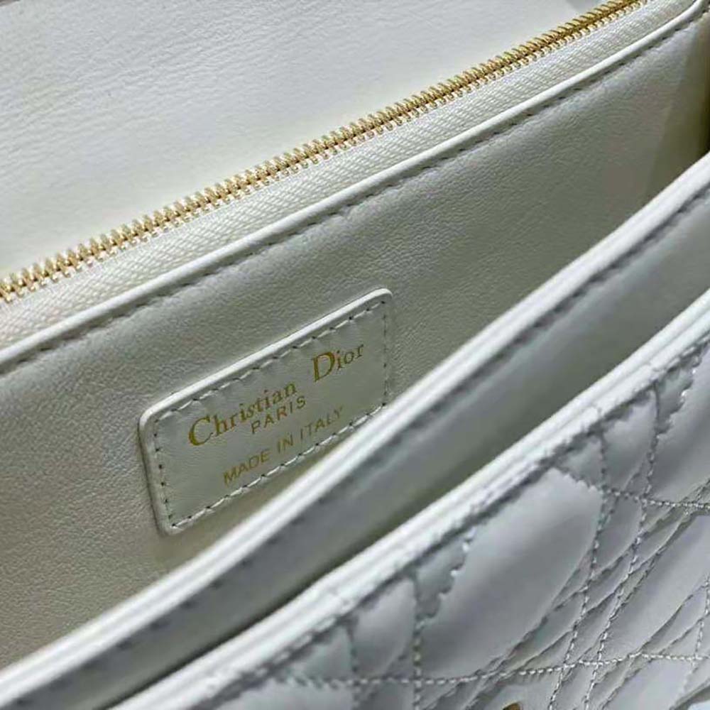 Dior Women Miss Dior Top Handle Bag Latte Cannage Lambskin - image 9