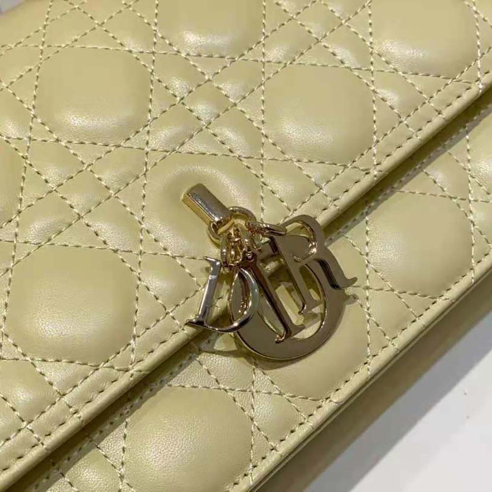 Dior Women Miss Dior Top Handle Bag Pastel Yellow Cannage Lambskin - image 8