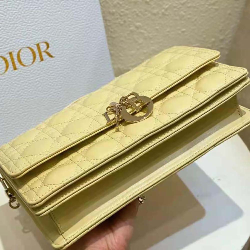 Dior Women Miss Dior Top Handle Bag Pastel Yellow Cannage Lambskin - image 7