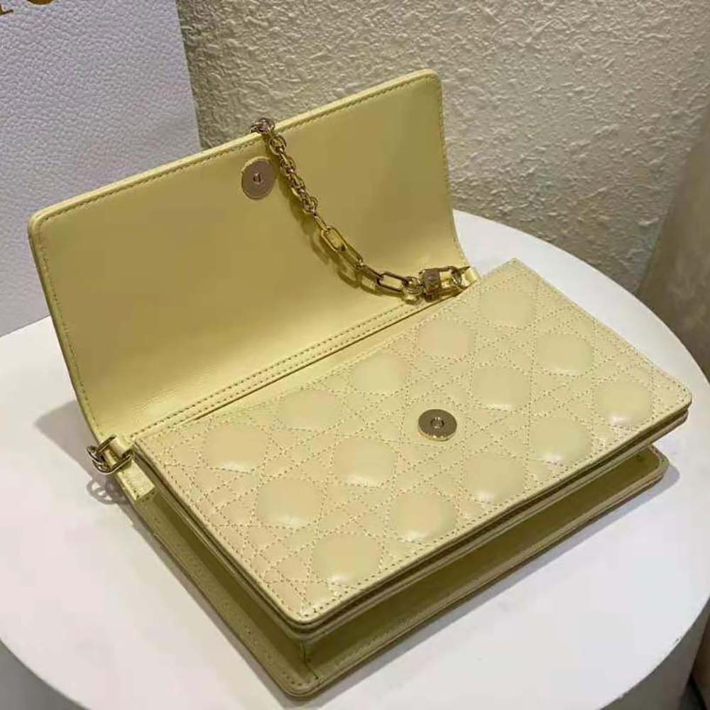 Dior Women Miss Dior Top Handle Bag Pastel Yellow Cannage Lambskin - image 6