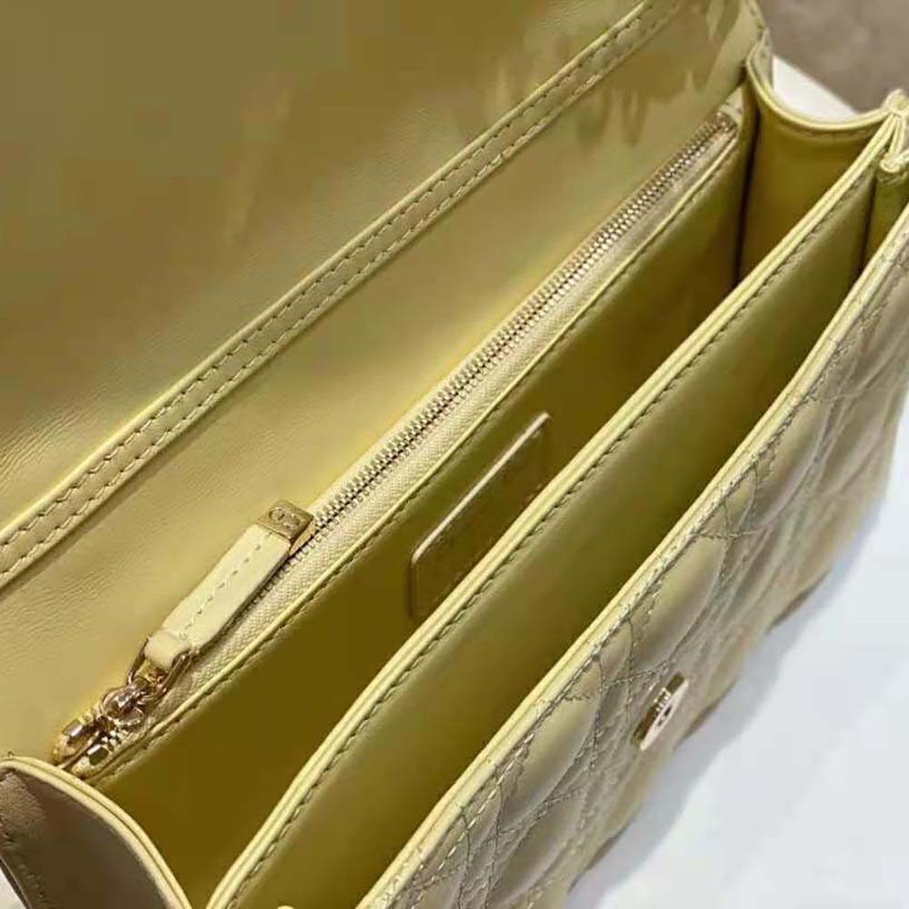 Dior Women Miss Dior Top Handle Bag Pastel Yellow Cannage Lambskin - image 9