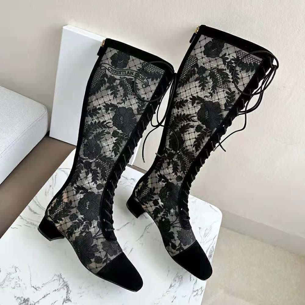 Side profile of Dior Women Naughtily-d Ankle Boot showing high heel