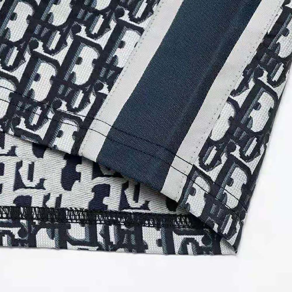 Dior Men Oblique Bermuda Shorts Blue Silk Twill - image 5