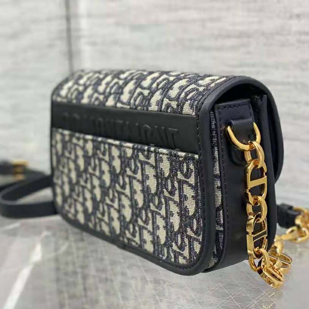 Dior Women Small 30 Montaigne Avenue Bag Blue Dior Oblique Jacquard - image 5