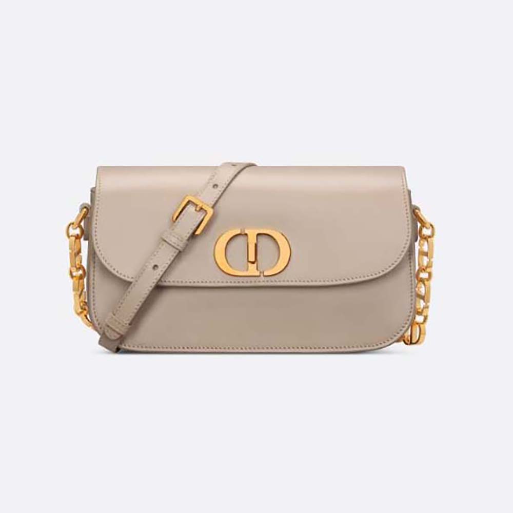 Front view of Dior Women Small 30 Montaigne Avenue Bag in powder beige