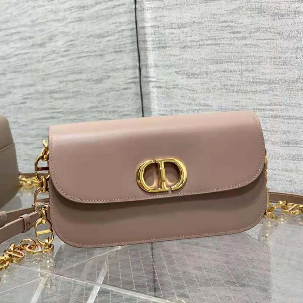 Close-up of polished hardware detail on Dior Women Small 30 Montaigne Bag