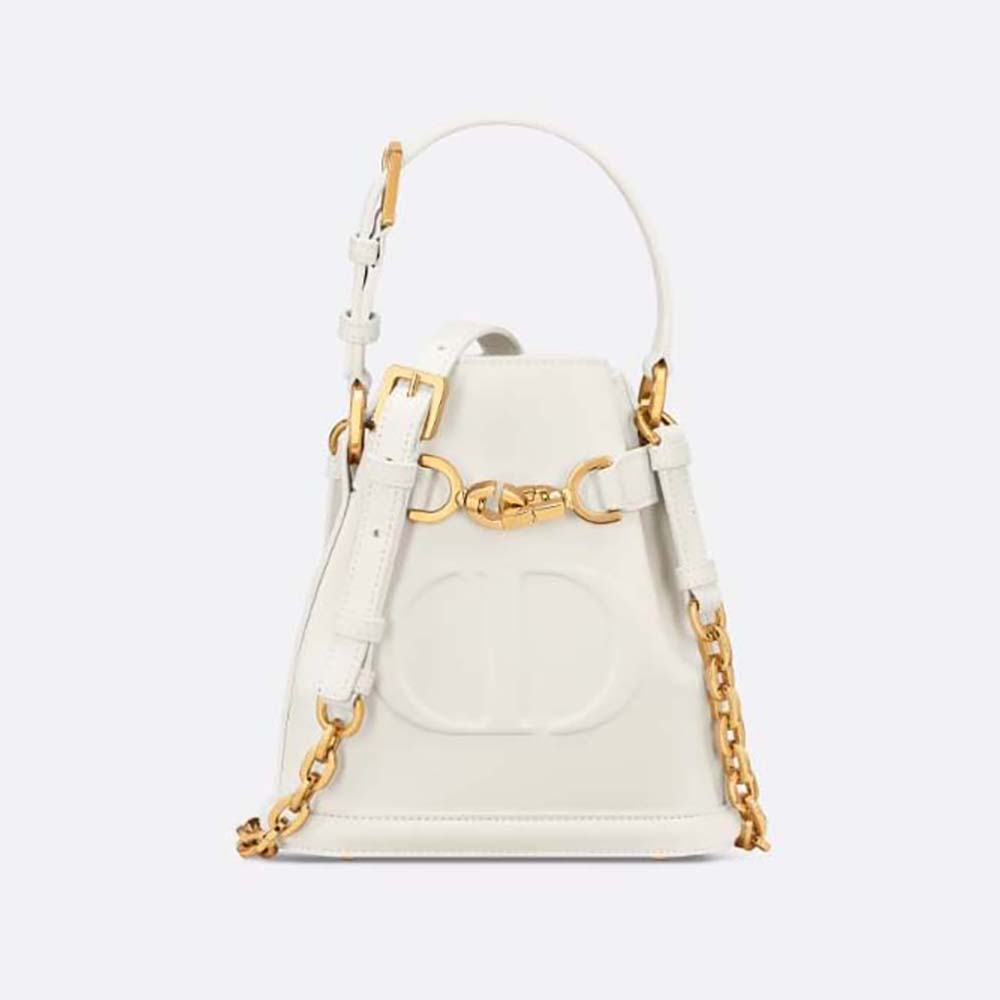 Front view of Dior Women Small C’est Dior Bag Latte with CD embossing