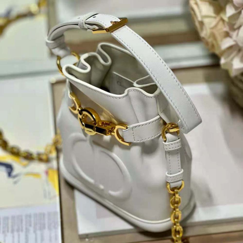 Dior Women Small C’est Dior Bag Latte CD-Embossed Calfskin - image 5