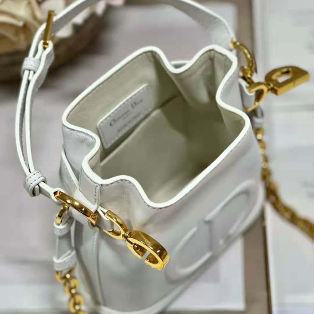 Dior Women Small C’est Dior Bag Latte CD-Embossed Calfskin - image 7