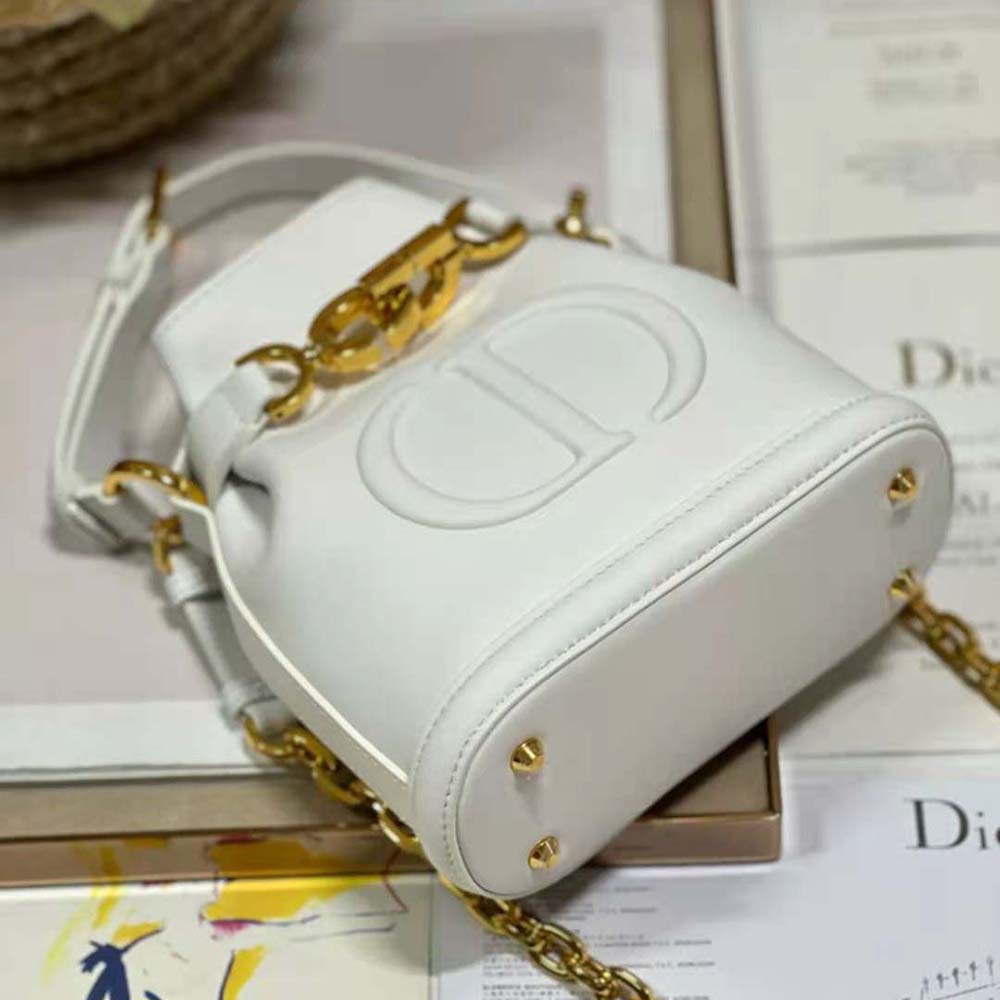 Dior Women Small C’est Dior Bag Latte CD-Embossed Calfskin - image 6