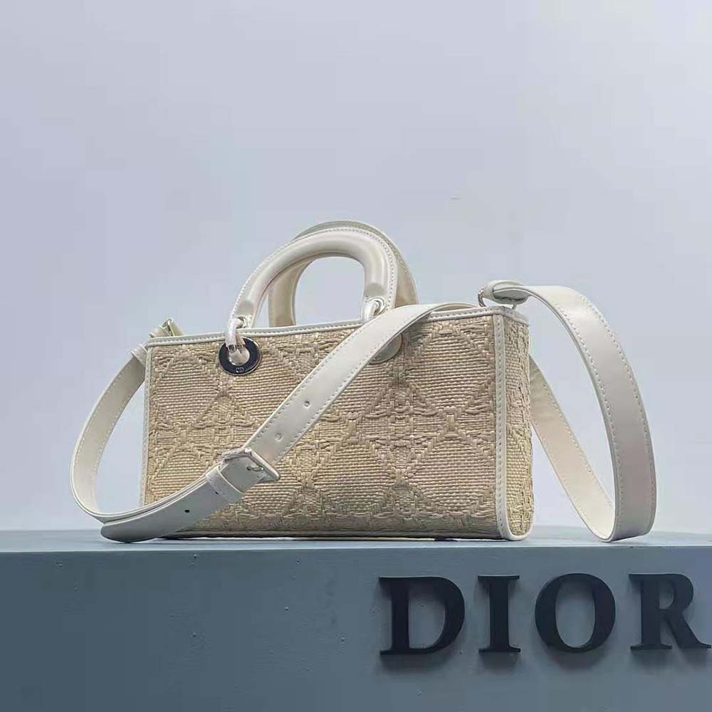 Dior Women Small Lady D-joy Bag Natural Macrocannage Raffia - image 4