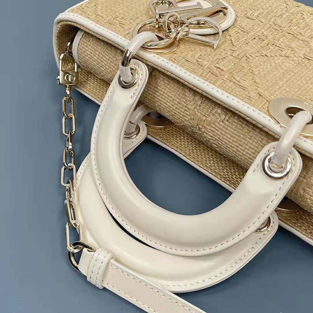 Dior Women Small Lady D-joy Bag Natural Macrocannage Raffia - image 7