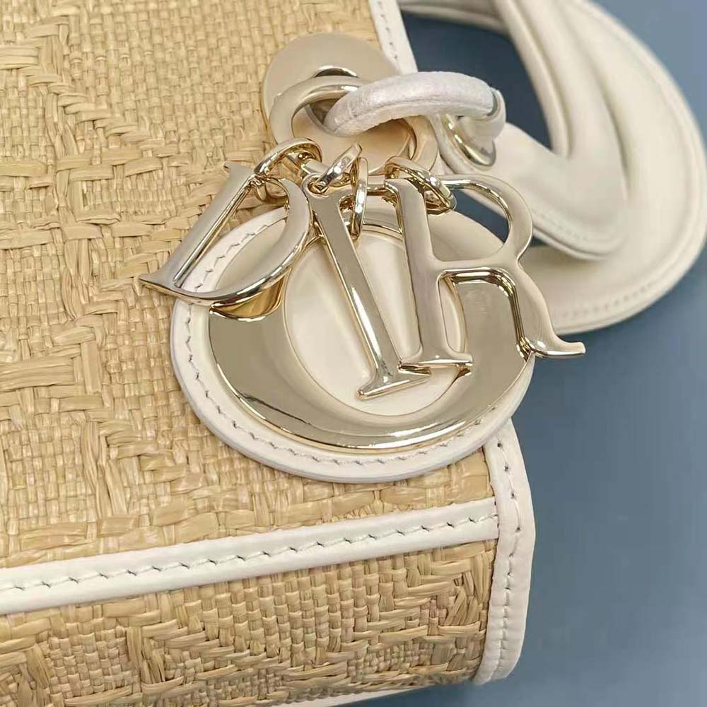 Dior Women Small Lady D-joy Bag Natural Macrocannage Raffia - image 6