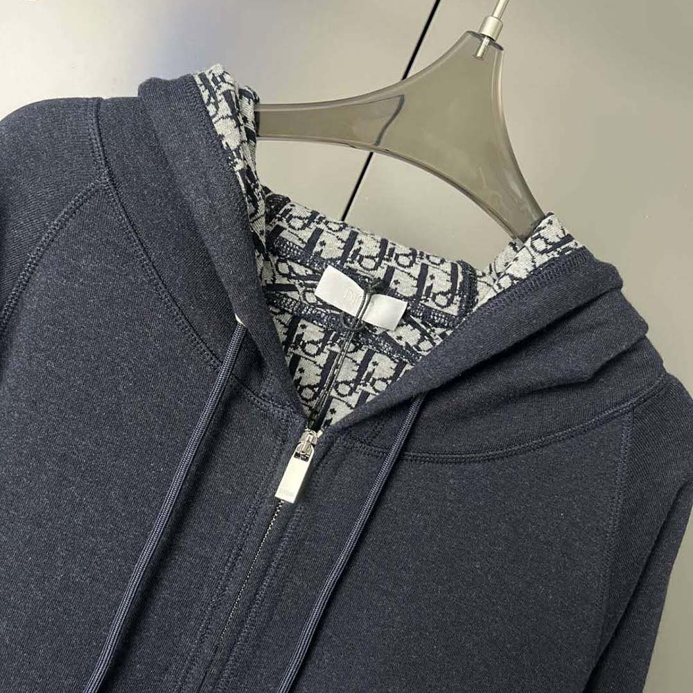 Dior Women Track Jacket Navy Blue Cotton Knit and Cashmere - image 7