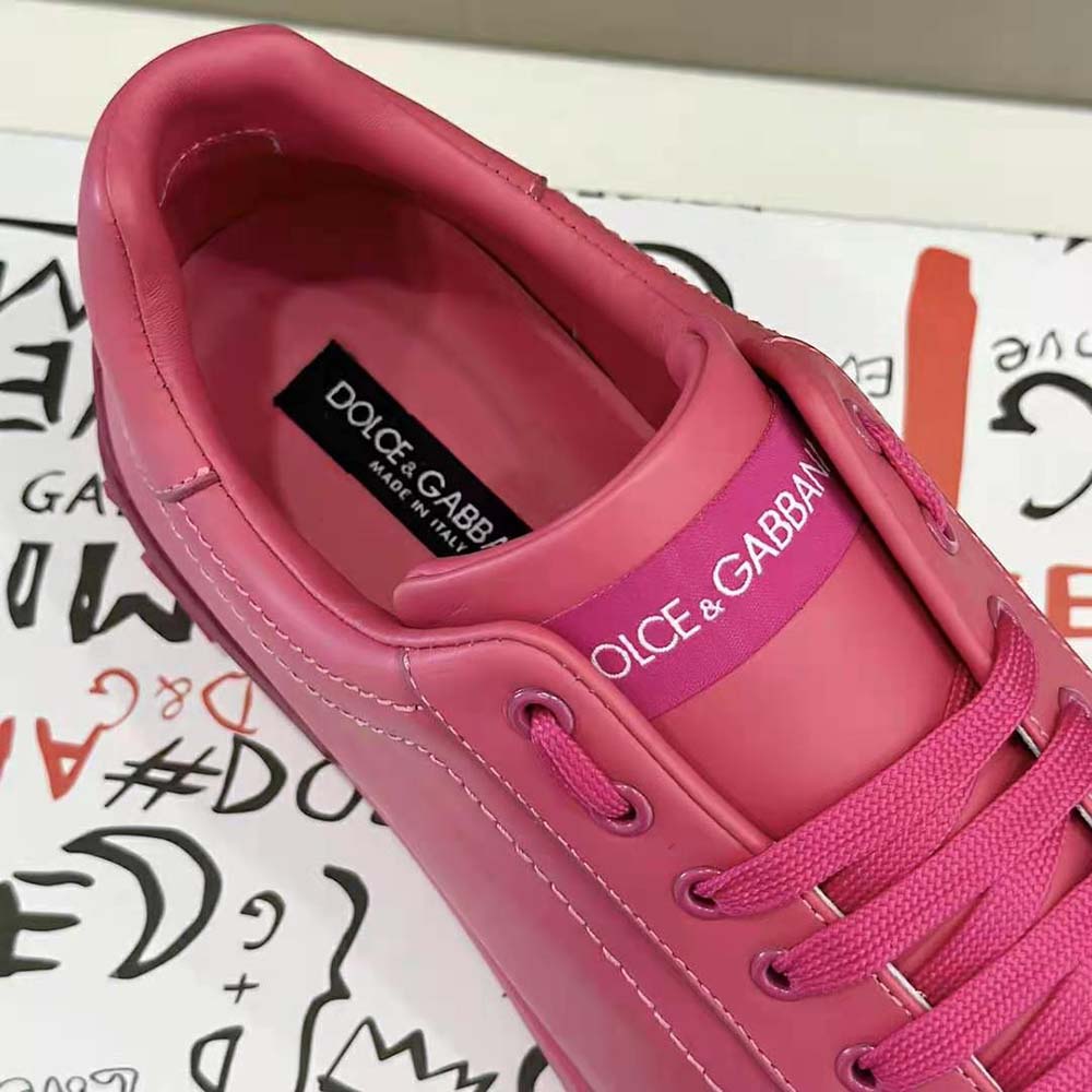 Dolce Gabbana D&G Women Calfskin Portofino Sneakers-Rose - image 9