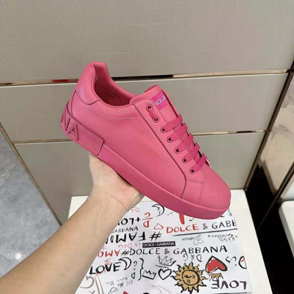Dolce Gabbana D&G Women Calfskin Portofino Sneakers-Rose - image 7