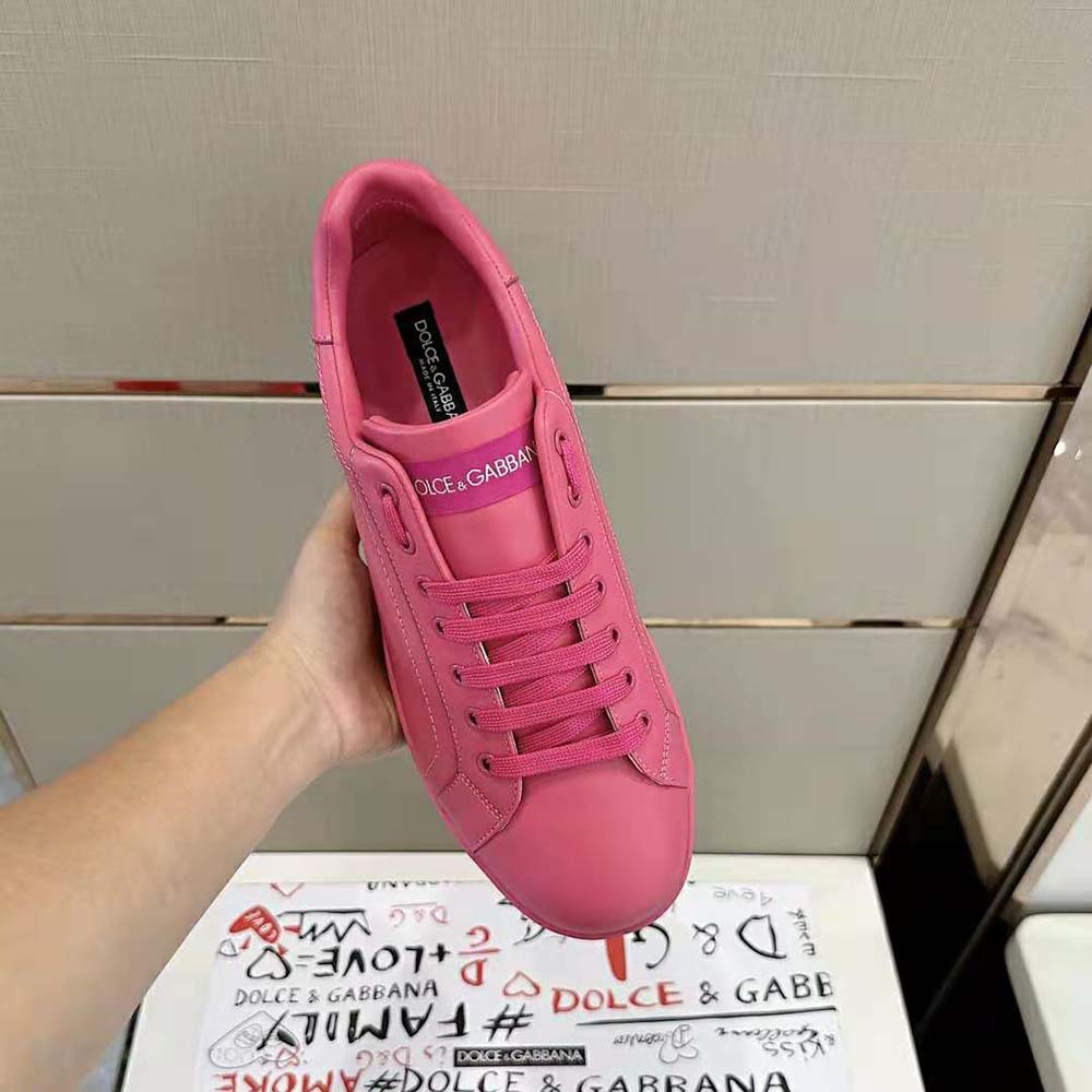 Dolce Gabbana D&G Women Calfskin Portofino Sneakers-Rose - image 6