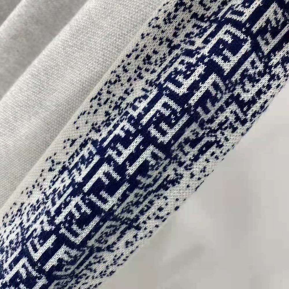 Fendi Men White Cotton Sweater with an FF Motif - image 9