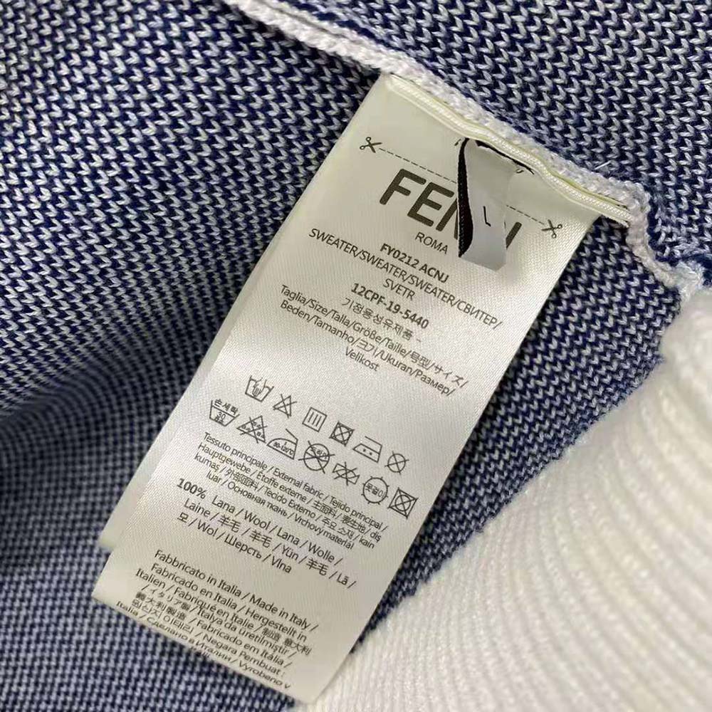 Fendi Men White Cotton Sweater with an FF Motif - image 10