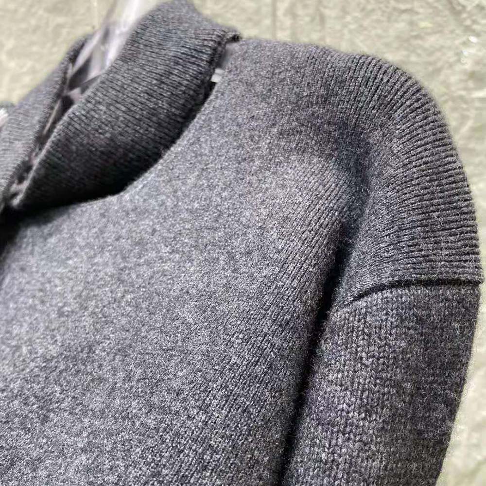 Fendi Women Sweater Gray Cashmere and Wool Pullover - image 7