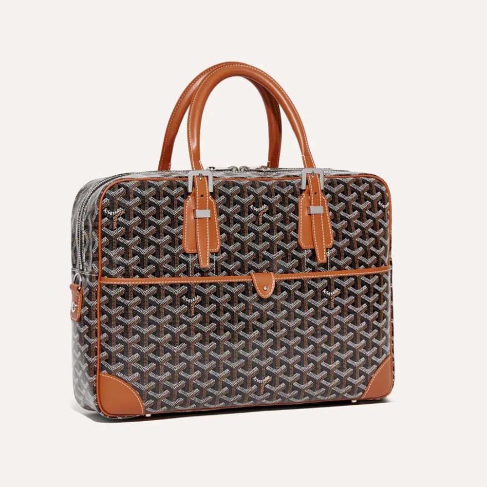 Front view of Goyard Women Ambassade MM Document Case-Brown