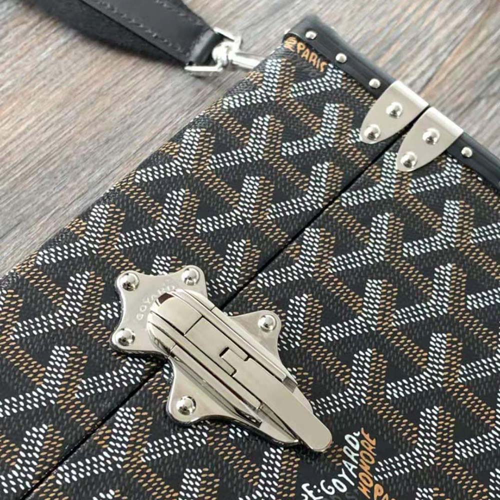 Goyard Women Cassette Trunk Bag in Goyardine Canvas & Clamecy Cowhide-Black - image 9