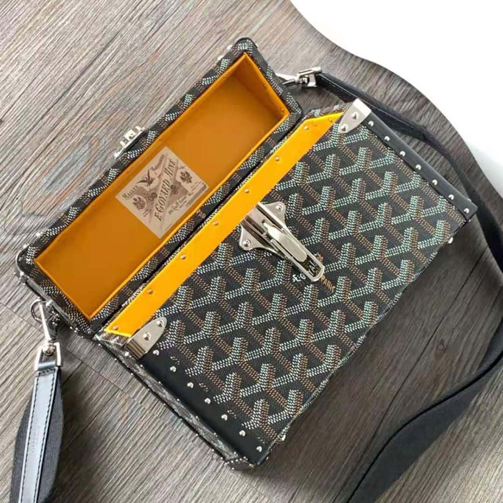 Goyard Women Cassette Trunk Bag in Goyardine Canvas & Clamecy Cowhide-Black - image 6