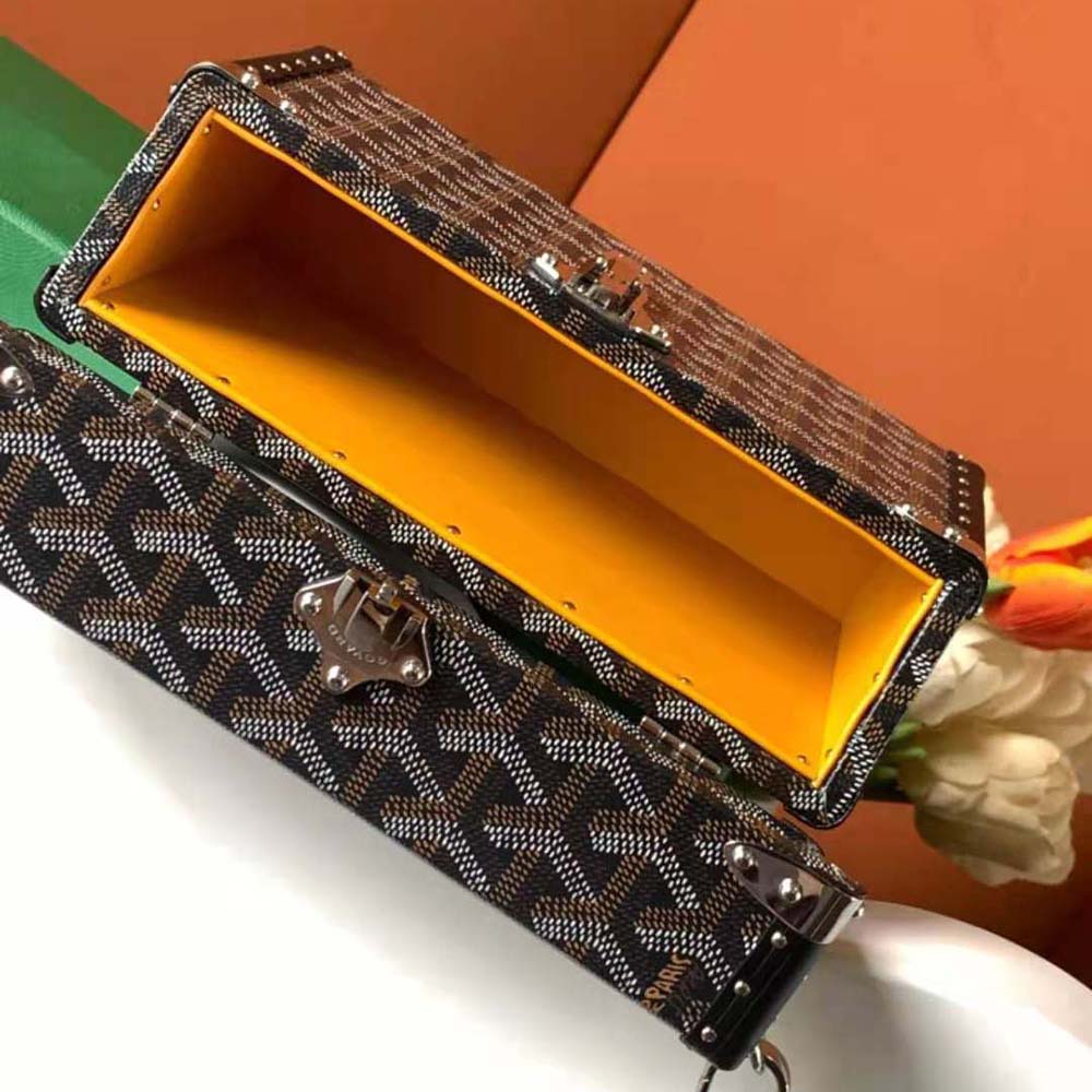 Goyard Women Cassette Trunk Bag in Goyardine Canvas & Clamecy Cowhide-Black - image 7