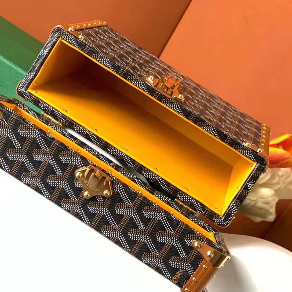 Goyard Women Cassette Trunk Bag in Goyardine Canvas & Clamecy Cowhide-Brown - image 7