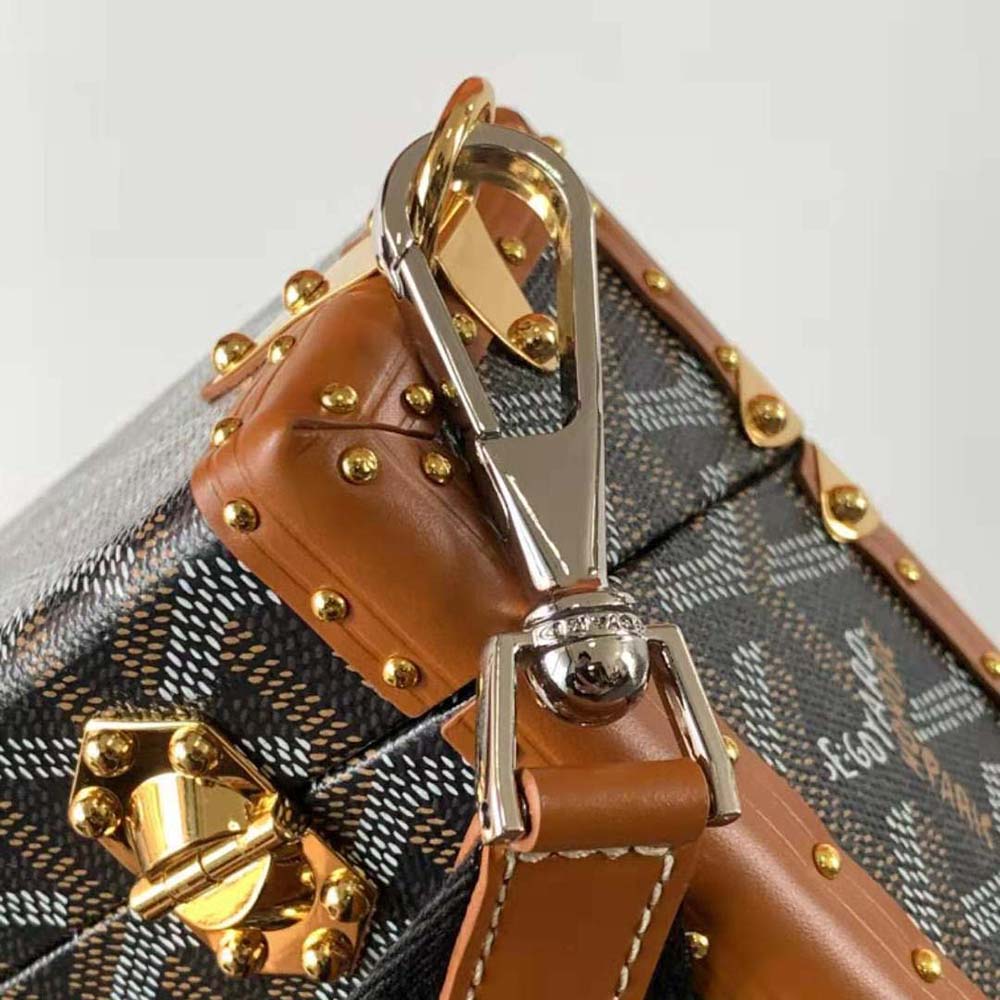 Goyard Women Cassette Trunk Bag in Goyardine Canvas & Clamecy Cowhide-Brown - image 9