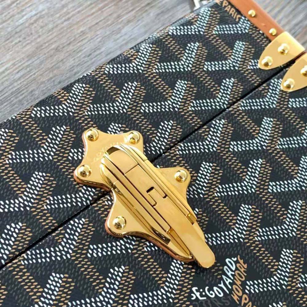 Goyard Women Cassette Trunk Bag in Goyardine Canvas & Clamecy Cowhide-Brown - image 8