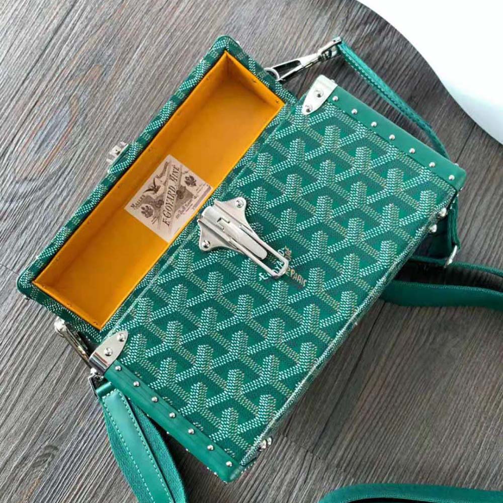 Goyard Women Cassette Trunk Bag in Goyardine Canvas & Clamecy Cowhide-Green - image 6